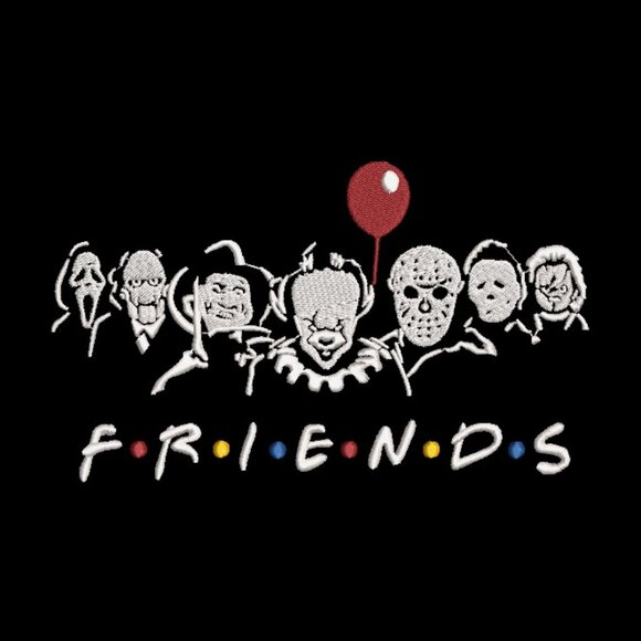 Friends Horror Movie Halloween Embroidered Adult Unisex Crewneck Sweatshirt - Picture 1 of 7